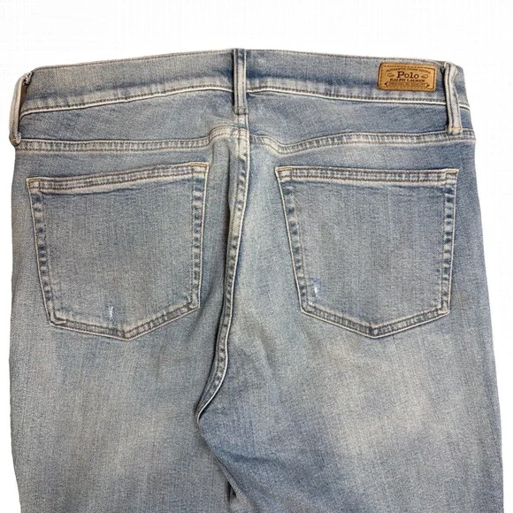 Polo Ralph Lauren Womens Mid-Rise Skinny Crop Blue Light Wash Denim Jeans 31x26 - Picture 6 of 16